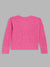 Blue Giraffe Girls Pink Self Design Round Neck Full Sleeves Pullover Style Sweater