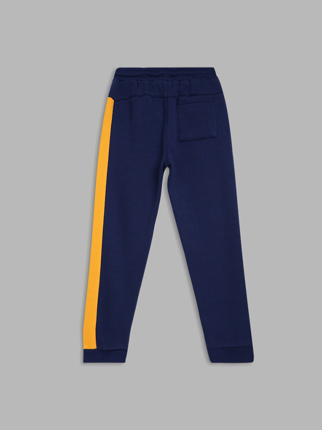 Blue Giraffe Boys Navy Blue Colorblocked Regular Fit Mid-Rise Joggers Style Trackpant