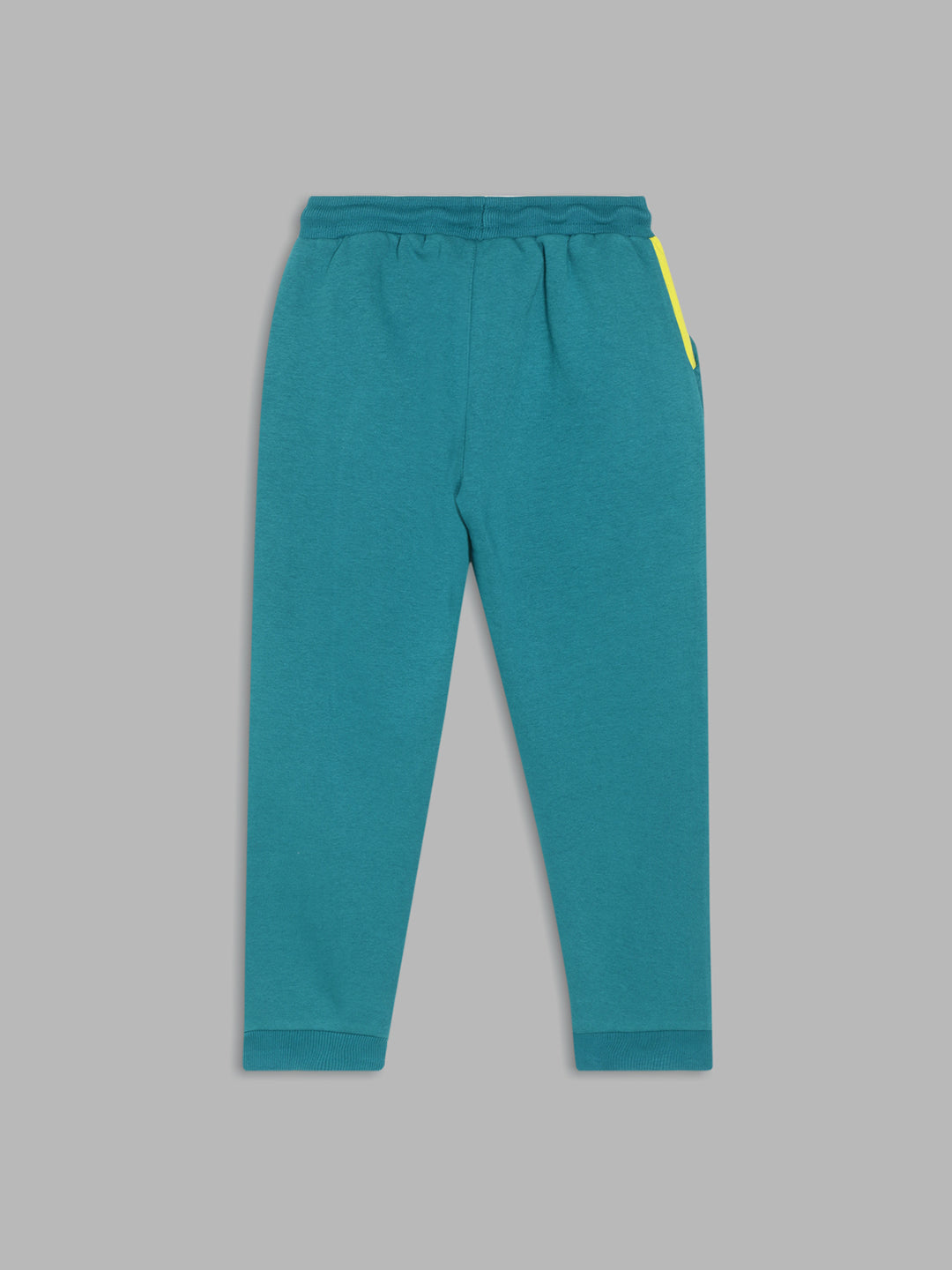 Blue Giraffe Boys Teal Solid Regular Fit Mid-Rise Joggers Style Trackpant