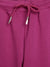 Blue Giraffe Girls Magenta Solid Regular Fit Mid-Rise Joggers Style Trackpant