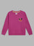 Blue Giraffe Boys Magenta Solid Round Neck Full Sleeves Pullover Style Sweatshirt