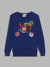 Blue Giraffe Boys Blue Printed Round Neck Full Sleeves Pullover Style Sweater