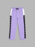 Blue Giraffe Girls Purple Colorblocked Regular Fit Mid-Rise Joggers Style Trackpant