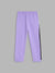 Blue Giraffe Girls Purple Colorblocked Regular Fit Mid-Rise Joggers Style Trackpant