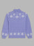 Blue Giraffe Girls Purple Printed Turtle Neck Full Sleeves Pullover Style Sweater