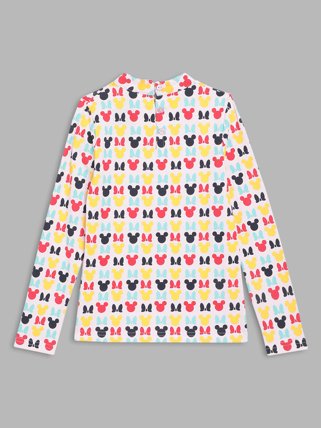 Blue Giraffe Girls Multicolor Printed Mock Collar Full Sleeves Top