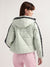 Elle Women Green Solid Hooded Full Sleeves Quilted Jacket