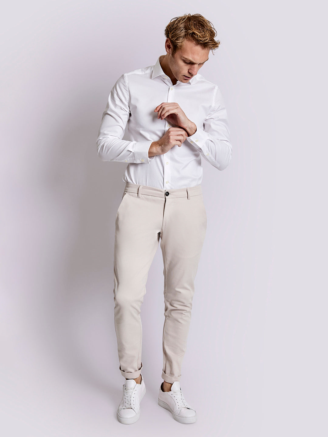 Bruun & Stengade Men Sand Solid Trouser