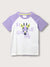 Blue Giraffe Boys Purple Color-Blocked Round Neck Short Sleeves T-Shirt