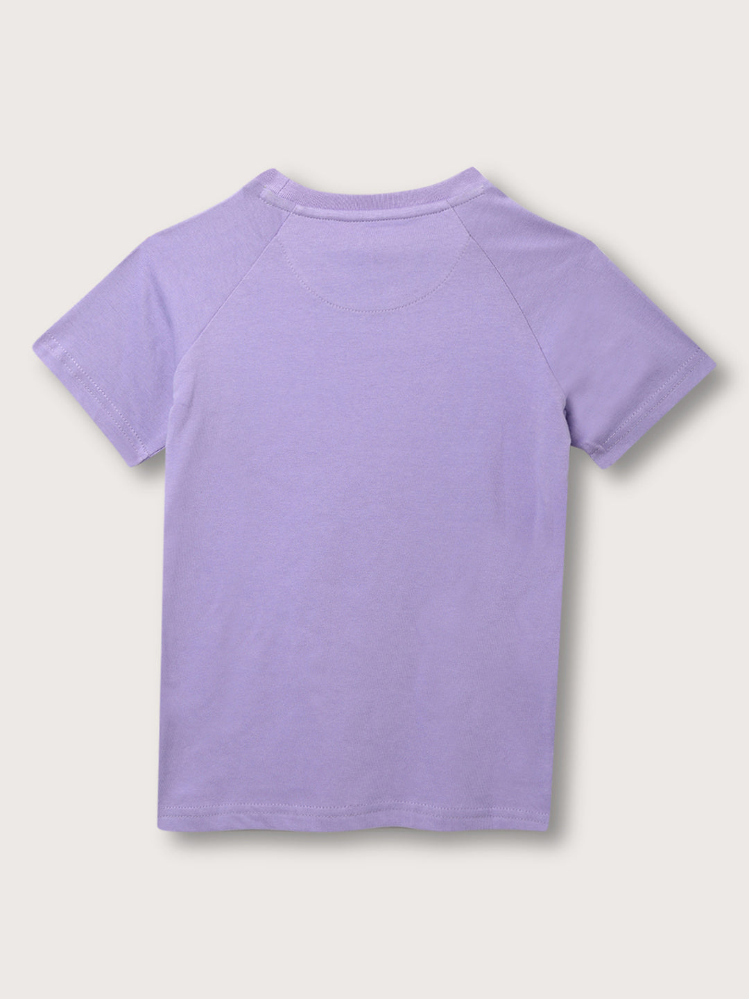 Blue Giraffe Boys Purple Color-Blocked Round Neck Short Sleeves T-Shirt