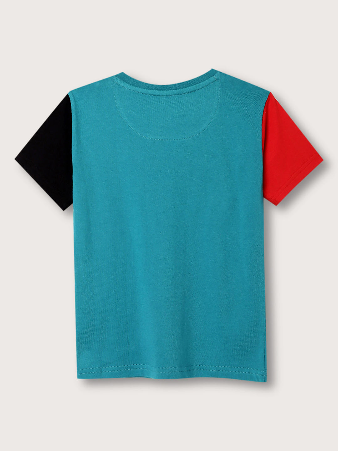 Blue Giraffe Boys Teal Printed Round Neck Short Sleeves T-Shirt