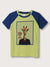 Blue Giraffe Boys Green Printed Round Neck Short Sleeves T-Shirt