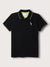 Blue Giraffe Boys Black Solid Polo Collar Short Sleeves T-Shirt