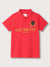 Blue Giraffe Boys Red Solid Polo Collar Short Sleeves T-Shirt