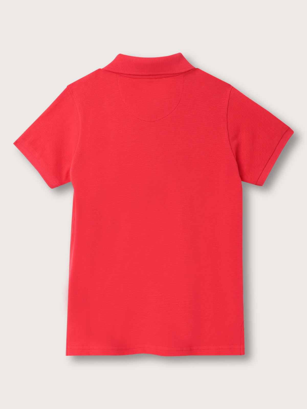 Blue Giraffe Boys Red Solid Polo Collar Short Sleeves T-Shirt