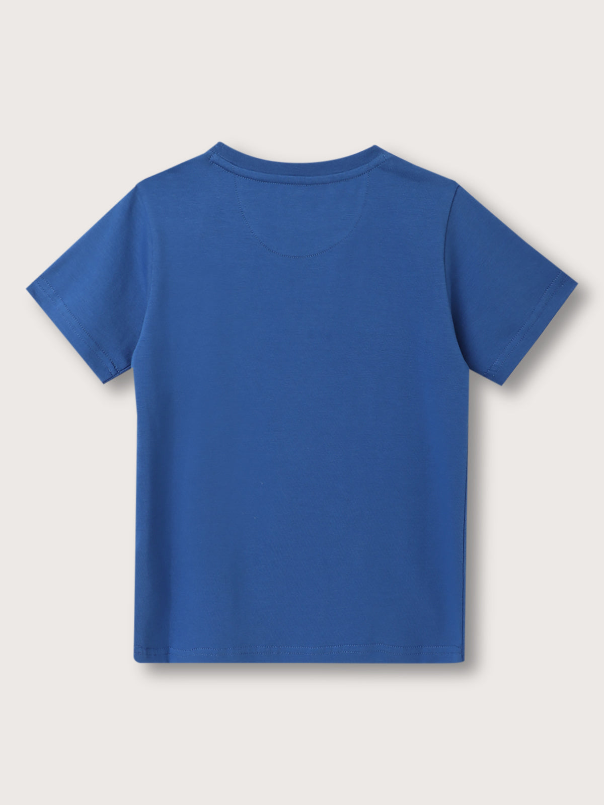 Blue Giraffe Boys Blue Solid Round Neck Short Sleeves T-Shirt