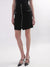 Elle Women Black Solid Regular Fit Mid-Rise Skirt