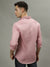 Iconic Men Pink Solid Spread Collar Full Sleeves Shirt