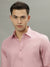 Iconic Men Pink Solid Spread Collar Full Sleeves Shirt