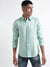 Iconic Men Green Solid Spread Collar Full Sleeves Shirt