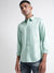 Iconic Men Green Solid Spread Collar Full Sleeves Shirt