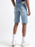 Iconic Men Blue Washed Regular Fit Mid-Rise Shorts