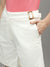 Iconic Women White Solid Regular Fit Mid-Rise Shorts