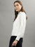 Iconic Women White Solid Spread Collar Full Sleeves Shirt