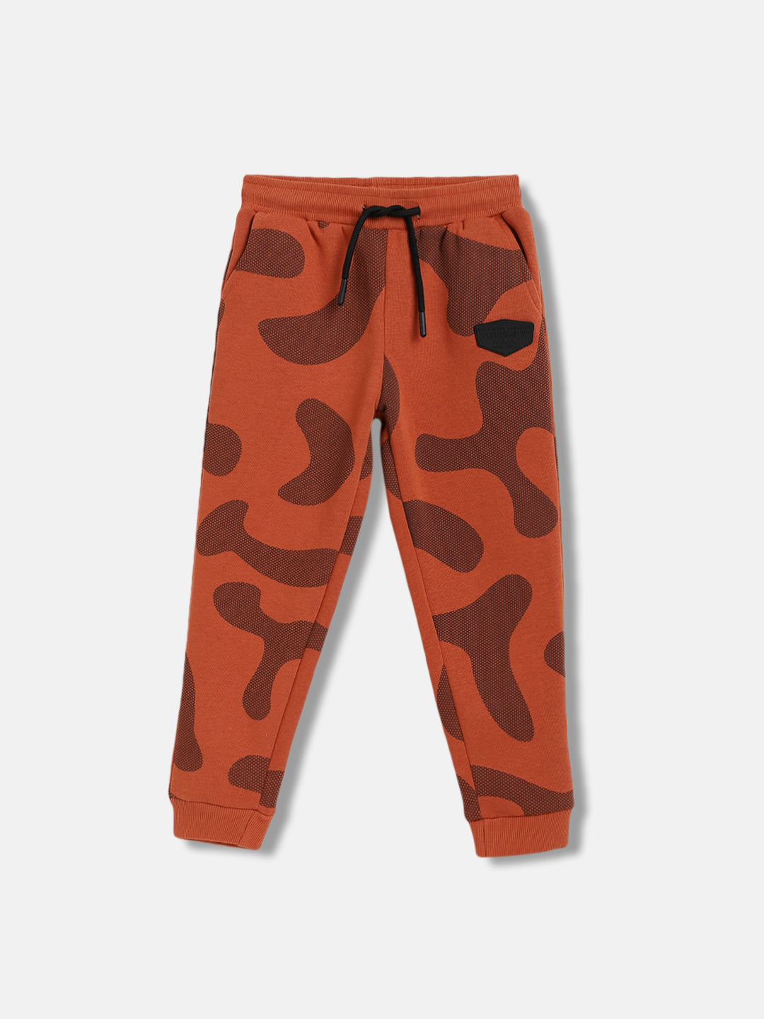 Blue Giraffe Boys Rust Printed Straight Fit Joggers Style Sweatpant