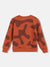 Blue Giraffe Boys Rust Printed Round Neck Full Sleeves Pullover Style Sweatshirt