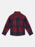 Blue Giraffe Boys Red Checked Spread Collar Full Sleeves Shirt