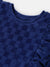 Blue Giraffe Girls Blue Self-Design Round Neck Full Sleeves Top