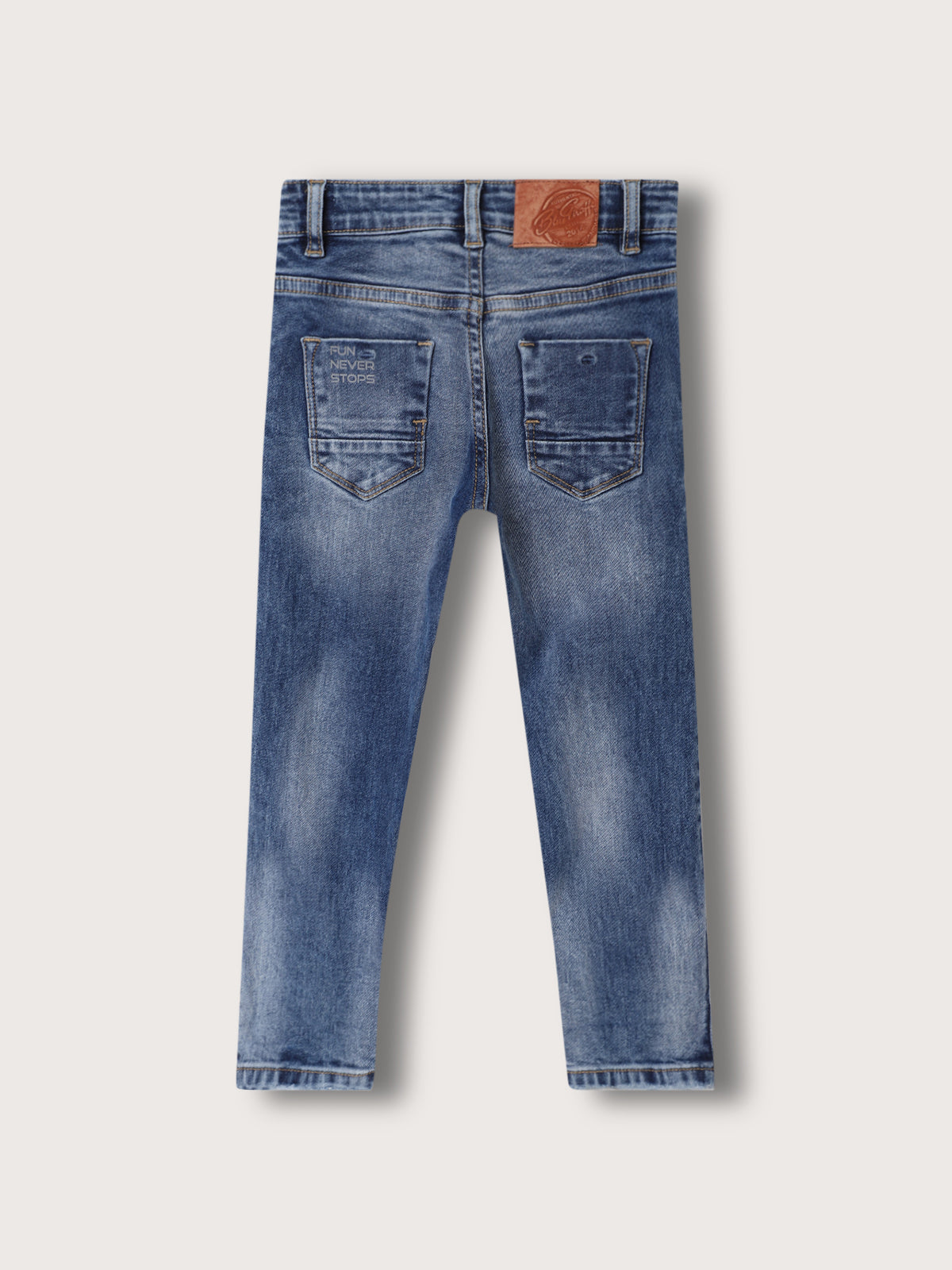 Blue Giraffe Boys Blue Washed Slim Fit Jeans