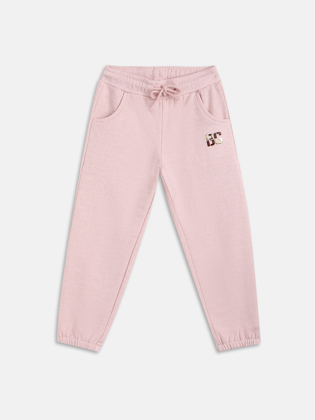 Blue Giraffe Girls Pink Solid Regular Fit Joggers Style Sweatpant