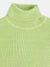 Blue Giraffe Girls Green Solid Turtle Neck Full Sleeves Pullover Style Sweater