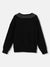 Blue Giraffe Girls Black Solid Peter Pan Collar Full Sleeves Pullover Style Sweater