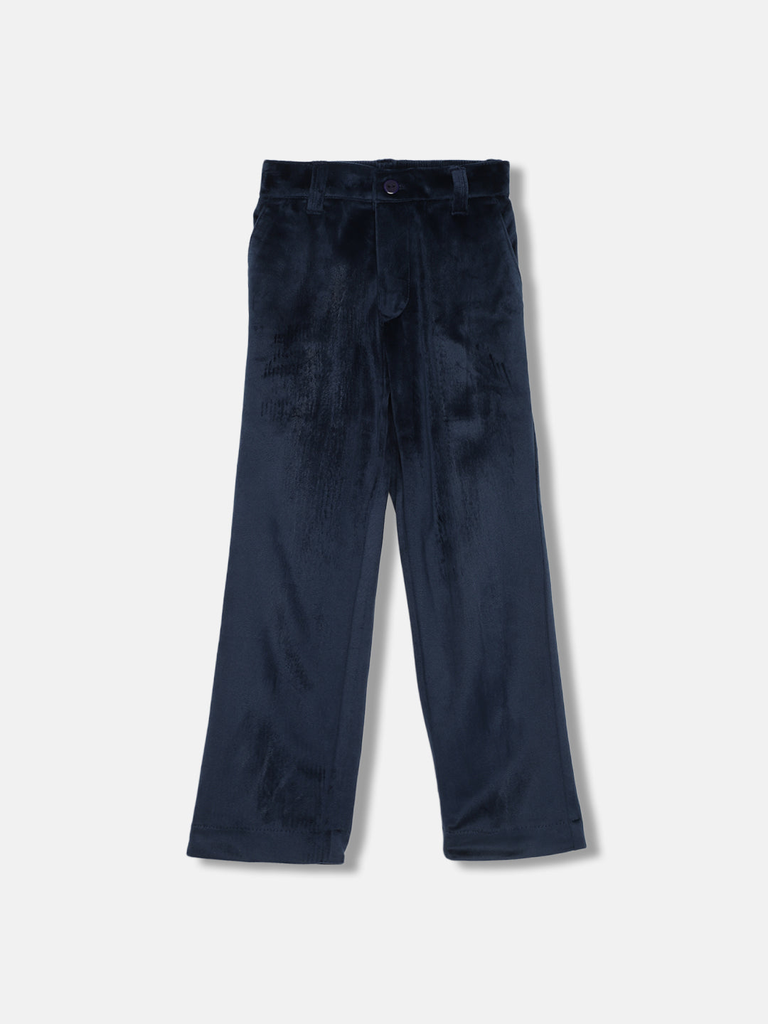 Blue Giraffe Boys Blue Solid Regular Fit Trouser