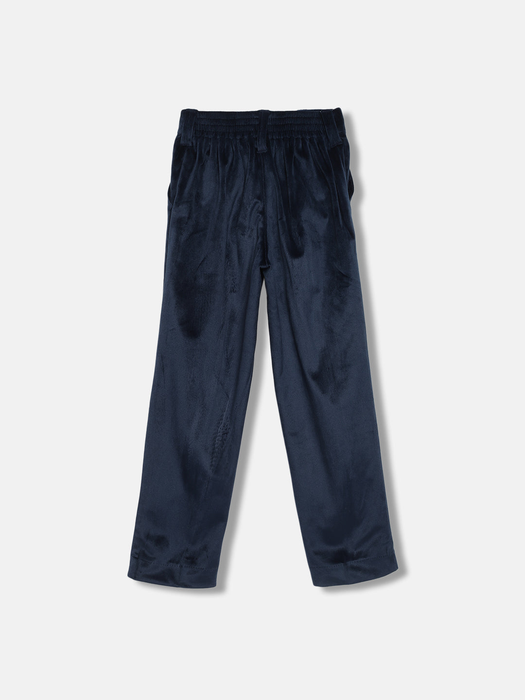 Blue Giraffe Boys Blue Solid Regular Fit Trouser