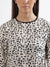 Elle Women Cream Printed Round Neck Full Sleeves Top