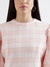 Elle Women Pink Checked Round Neck Short Sleeves Bodycon Dress