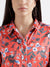 Elle Women Red Printed Spread Collar Full Sleeves Shirt Dress