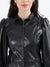 Elle Women Black Solid Spread Collar 3/4th Sleeves Shirt Dress