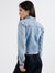 Elle Women Blue Washed Spread Collar Full Sleeves Denim Jacket