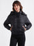 Elle Women Black Solid Detachable Hood Full Sleeves Puffer Jacket