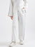 Elle Women White Solid Relaxed Fit Sweatpant