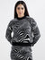 Elle Women Black Printed Round Neck Full Sleeves Pullover Style Sweater