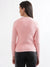 Elle Women Pink Solid Round Neck Full Sleeves Pullover Style Sweater