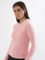 Elle Women Pink Solid Round Neck Full Sleeves Pullover Style Sweater