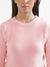 Elle Women Pink Solid Round Neck Full Sleeves Pullover Style Sweater