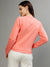 Elle Women Coral Printed Round Neck Full Sleeves Pullover Style Sweatshirt